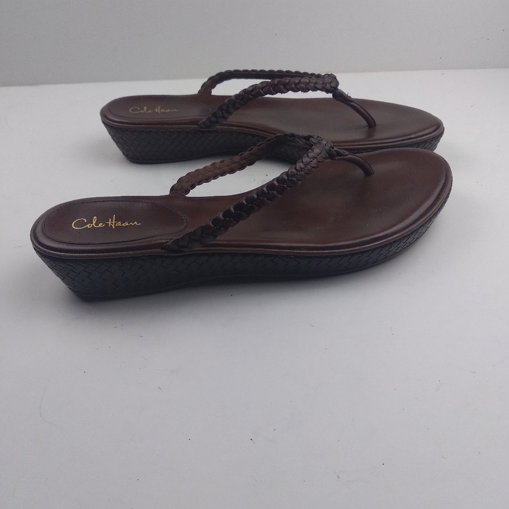 Cole hann brown leather woven wedge size 11 Nike Air Thongs D21625.